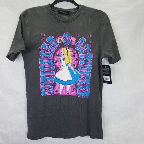 Junk Food Clothing Tops - Junk Food T-shirt XS Disney Alice In Wonderland Curiouser Indie Sleeze Grung NEW